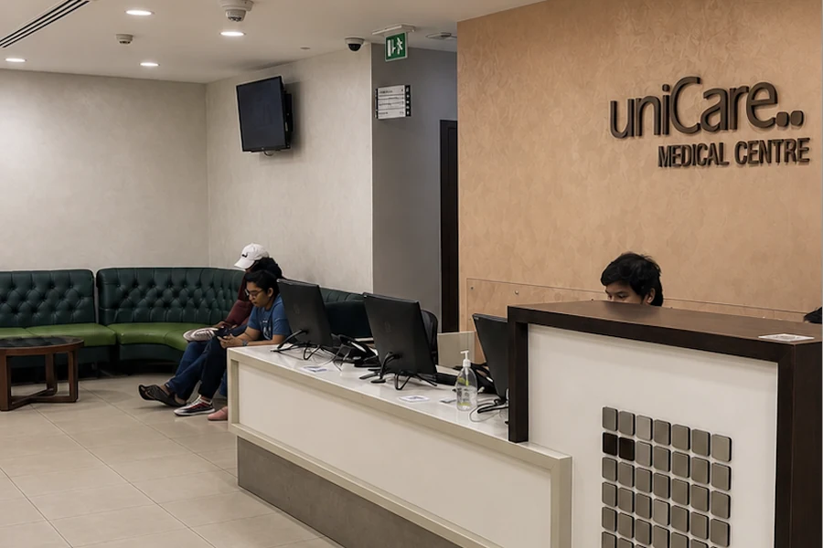A clinic reception area